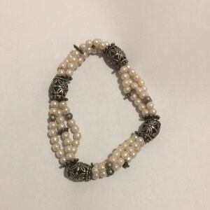 Pearl and Floral Bracelet
